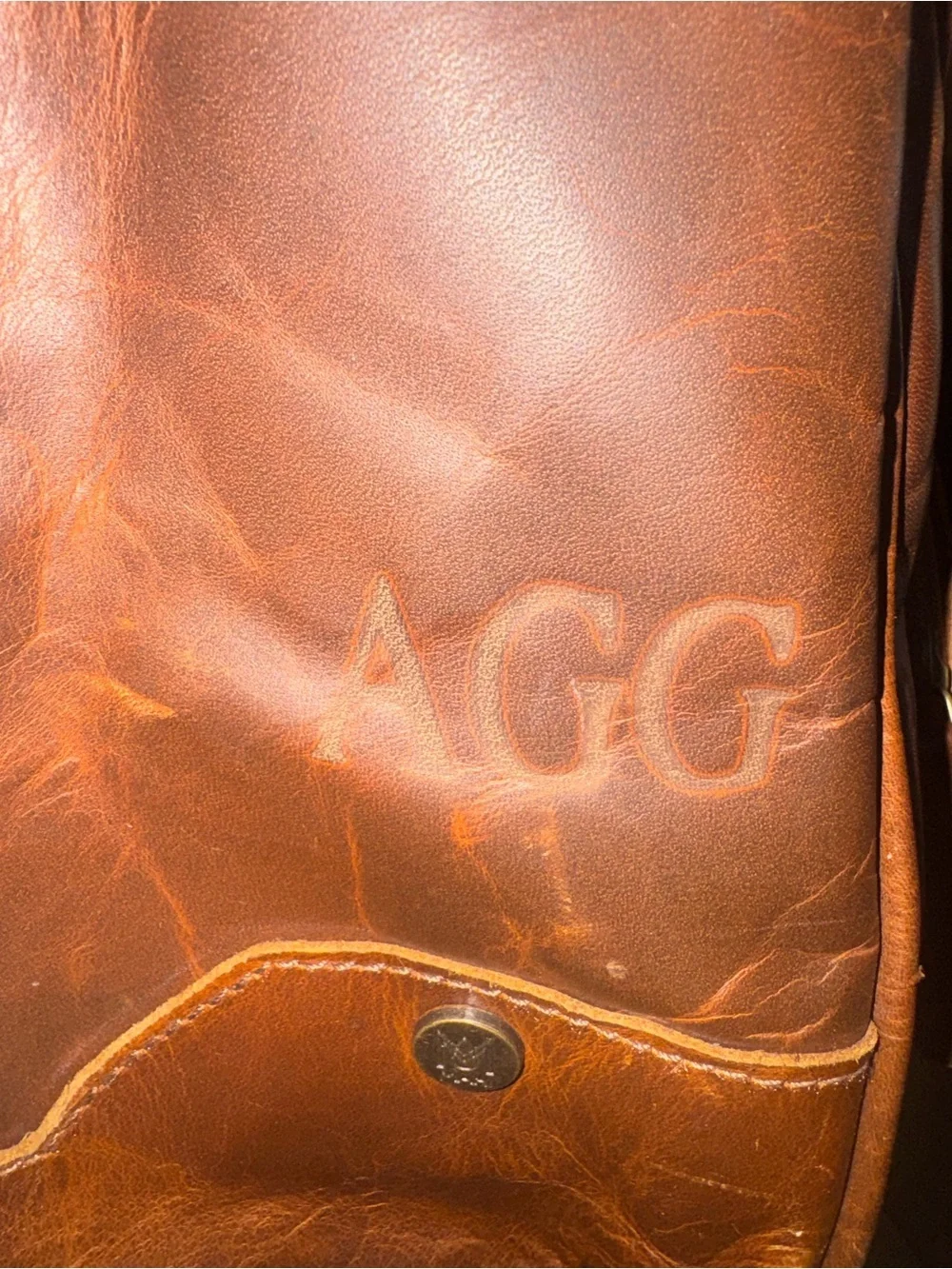 MAHI Brown Leather Weekender Bag